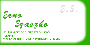 erno szaszko business card